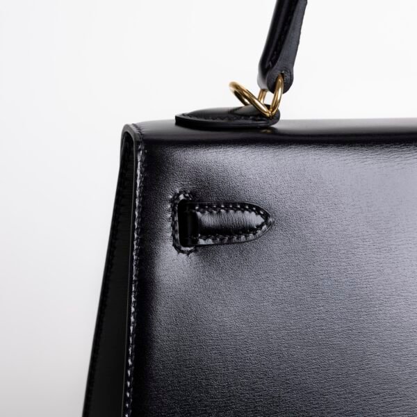 Russia Moscow Box Leather Kelly Sellier 25CM CC89 Noir Gold Hardware