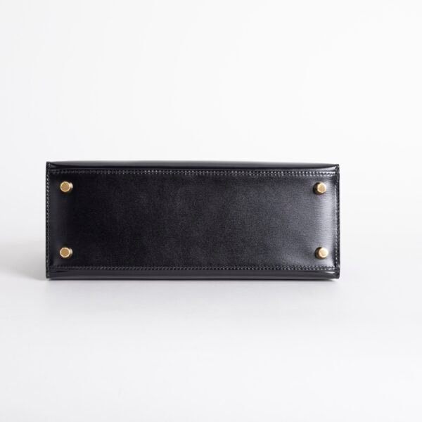 Russia Moscow Box Leather Kelly Sellier 25CM CC89 Noir Gold Hardware
