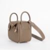 Women’s Shoulder Bag Clemence Leather Mini Lindy 19CM CC18 Etoupe Grey Gold Hardware