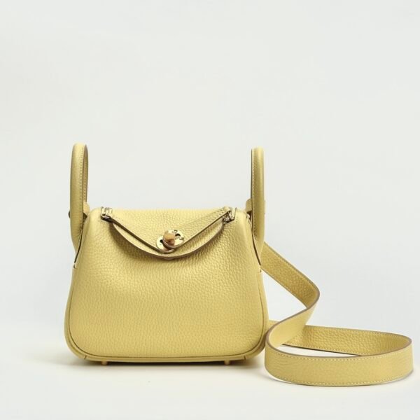 Hong Kong Mini Lindy 19CM Clemence Leather 1Z Jaune Poussin Gold Hardware