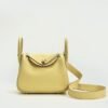 Hong Kong Mini Lindy 19CM Clemence Leather 1Z Jaune Poussin Gold Hardware