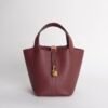 Women’s Tote Bag Picotin 18CM Clemence Leather Silver Hardware CC55 Rouge H Gold Hardware