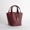Women’s Tote Bag Picotin 18CM Clemence Leather Silver Hardware CC55 Rouge H Gold Hardware