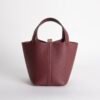 Women’s Tote Bag Picotin 18CM Clemence Leather Silver Hardware CC55 Rouge H Gold Hardware