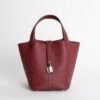 wsxc1732127358739_0 USA New York Clemence Leather Picotin 18CM CK55 Rouge H Silver Hardware