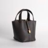 Australia Canberra Clemence Leather Picotin 18CM CC46 Ebene Gold Hardware