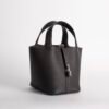Luxury Women’s Bag Picotin 18CM Clemence Leather CK46 Ebene Silver Hardware