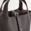 Luxury Women’s Bag Picotin 18CM Clemence Leather CK46 Ebene Silver Hardware