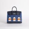 wsxc1732379922934_0 Luxury Women’s Bag Birkin Faubourg 20CM Blue Nuit Matte Crocodile / Epsom Silver Hardware