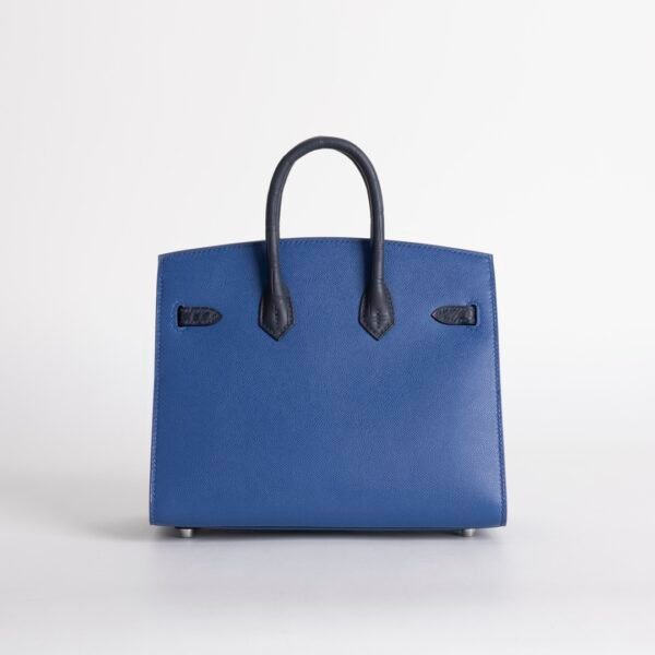 Luxury Women’s Bag Birkin Faubourg 20CM Blue Nuit Matte Crocodile / Epsom Silver Hardware