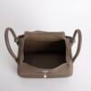 Women’s Shoulder Bag Lindy 26CM Clemence Leather CK18 Etoupe Silver Hardware
