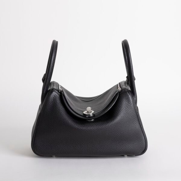 Full Handmade Clemence Leather Lindy Bag 26CM Clemence Leather CK89 Noir Silver Hardware