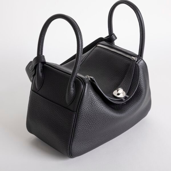 Full Handmade Clemence Leather Lindy Bag 26CM Clemence Leather CK89 Noir Silver Hardware