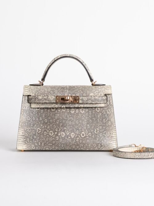 Australia Canberra Mini Kelly 19CM Ombre Lizard Leather Rose Gold Hardware
