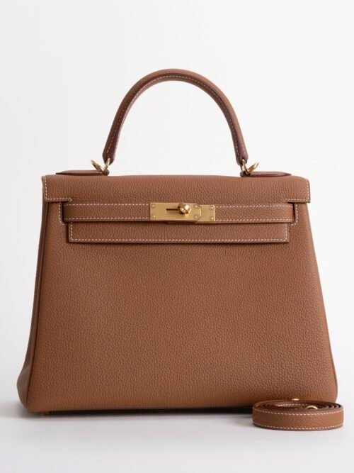 USA New York CC37 Gold Togo Leather Kelly 28CM Gold Hardware