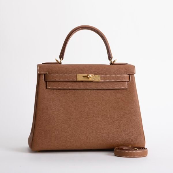 USA New York CC37 Gold Togo Leather Kelly 28CM Gold Hardware