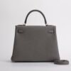 Full Handmade Togo Leather Kelly 28CM 8F Etain Silver Hardware