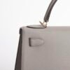 UAE Dubai Kelly Bag 28CM Epsom Leather M8 Gris Asphalt Gold Hardware