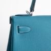 USA Washington Togo Leather CK75 Blue Jean Kelly 28CM Tote Bag Silver Hardware