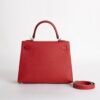 wsxc1733328650725_1 Women’s Tote Bag Kelly Sellier 25CM Epsom Leather Q5 Rouge Casaque Gold Hardware