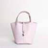 Luxury Handbag Picotin 18CM Clemence Leather 09 Mauve Pale Silver Hardware