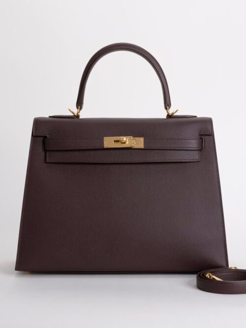 Women’s Bag Kelly Sellier 32CM Epsom Leather 0G Rouge Sellier Gold Hardware