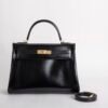 Canada Toronto Kelly 32CM Box Leather CC89 Noir Gold Hardware Gold Hardware