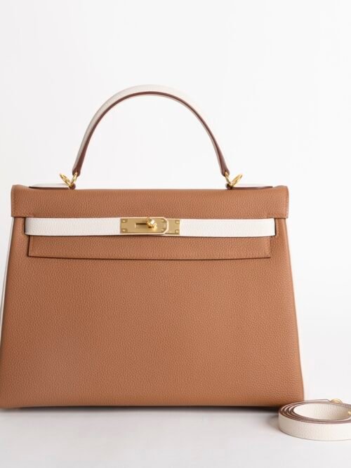 Women’s Bag Kelly 32CM Togo Leather 37 Gold / 10 Craie Gold Hardware