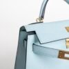 Women’s Cluch Bag Mini Kelly 19CM Epsom Leather U2 Blue Zephyr Gold Hardware