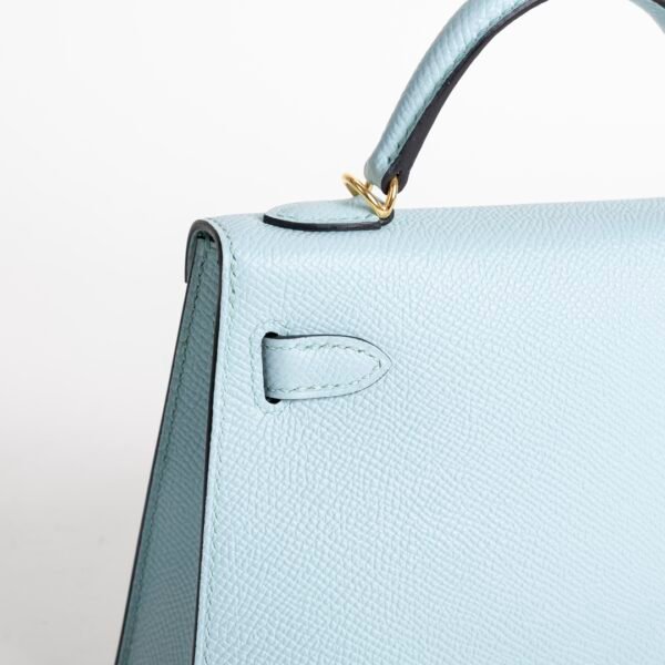 Women’s Cluch Bag Mini Kelly 19CM Epsom Leather U2 Blue Zephyr Gold Hardware
