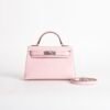 USA Washington Chevre Leather 3Q Rose Sakura Mini Kelly 19CM Silver Hardware