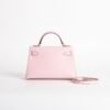 USA Washington Chevre Leather 3Q Rose Sakura Mini Kelly 19CM Silver Hardware