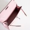 USA Washington Chevre Leather 3Q Rose Sakura Mini Kelly 19CM Silver Hardware