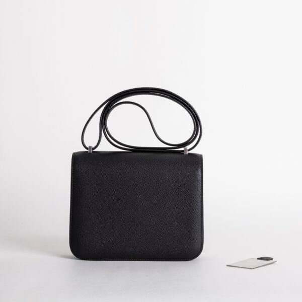 Hermes Bag Price Constance 18CM with Mirror Epsom Leather CK89 Noir Silver Hardware