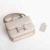 UK London CK10 Craie Epsom Leather Constance 18CM With Mirror Silver Hardware