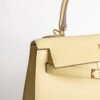 Full Handmade 1Z Jaune Poussin Epsom Leather Kelly Seller 25CM Gold Hardware