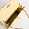 Full Handmade 1Z Jaune Poussin Epsom Leather Kelly Seller 25CM Gold Hardware