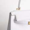 Women’s Tote Bag Kelly Seller 25CM Epsom Leather 01 Blanc Gold Hardware