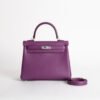 Women’s Bag Kelly 25CM Swift Leather P9 Anemone Silver Hardware