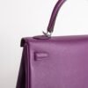 Women’s Bag Kelly 25CM Swift Leather P9 Anemone Silver Hardware