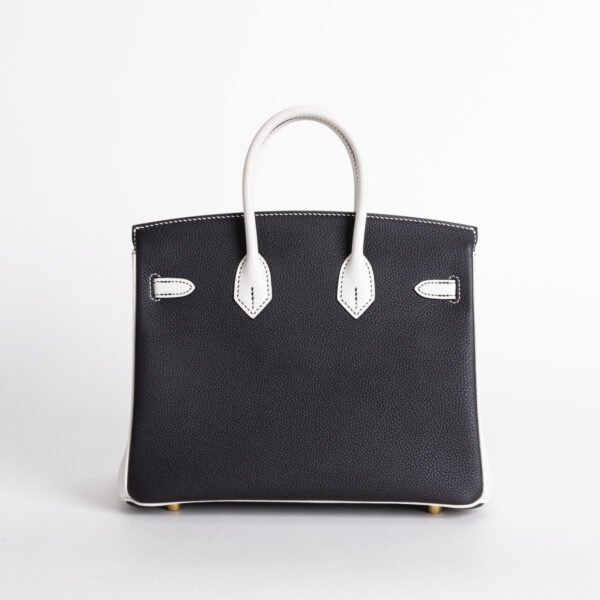 Special Order Birkin 25CM Togo Leather Black / White Brush Gold Hardware