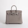 Luxury Women’s Bag Birkin 25CM Togo Leather M8 Gris Asphalt Silver Hardware