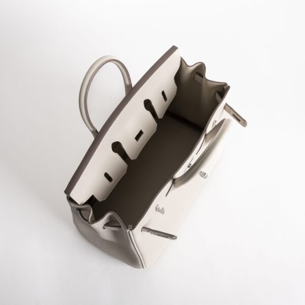 Full Handmade Birkin 25CM Togo Leather CK10 Craie Silver Hardware