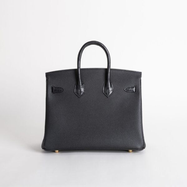 Full Handmade Togo / Matte Crocodile Birkin Touch 25CM CK89 Noir Gold Hardware