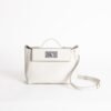 Full Handmade Hermes 8L Beton Evercolor / Swift Leather Kelly 2424 Mini Silver Hardware