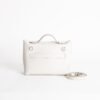 Full Handmade Hermes 8L Beton Evercolor / Swift Leather Kelly 2424 Mini Silver Hardware