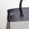 UK London Birkin 25CM CK89 Noir Calf Leather / Canvas Silver Hardware