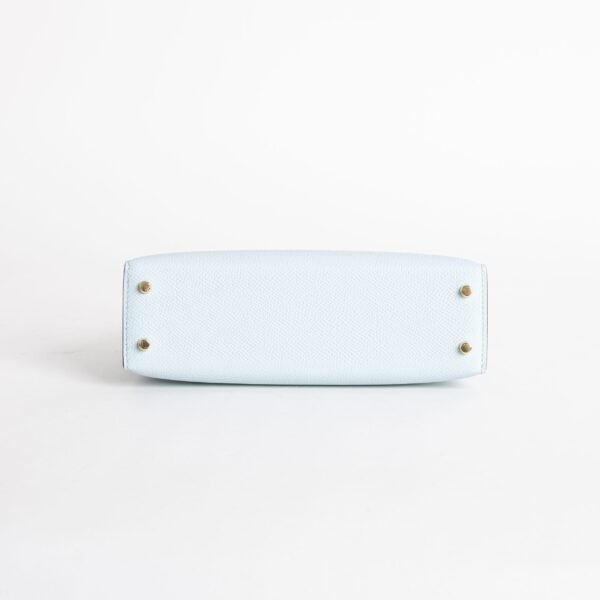 Hermes Bag Price Mini Kelly 19CM Epsom Leather T0 Blue Brume Gold Hardware