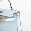 Hermes Bag Price Mini Kelly 19CM Epsom Leather T0 Blue Brume Gold Hardware
