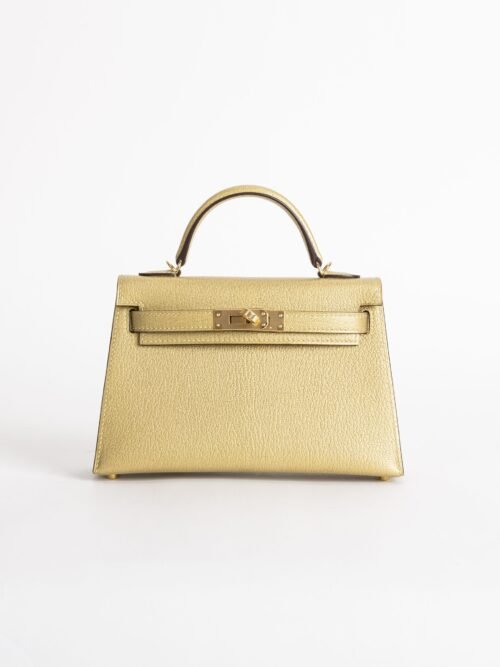 USA New York Mini Kelly 19CM Chevre Leather 2024 New Color Y9 Dore Gold Hardware